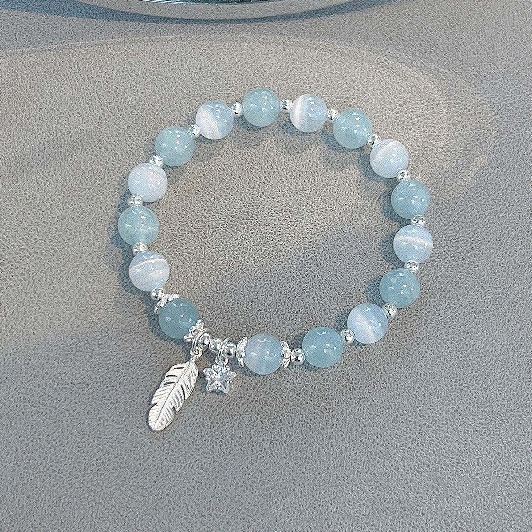 Natural aquamarine bracelet
