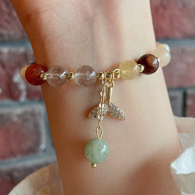 Strawberry Crystal Fishtail Bracelet
