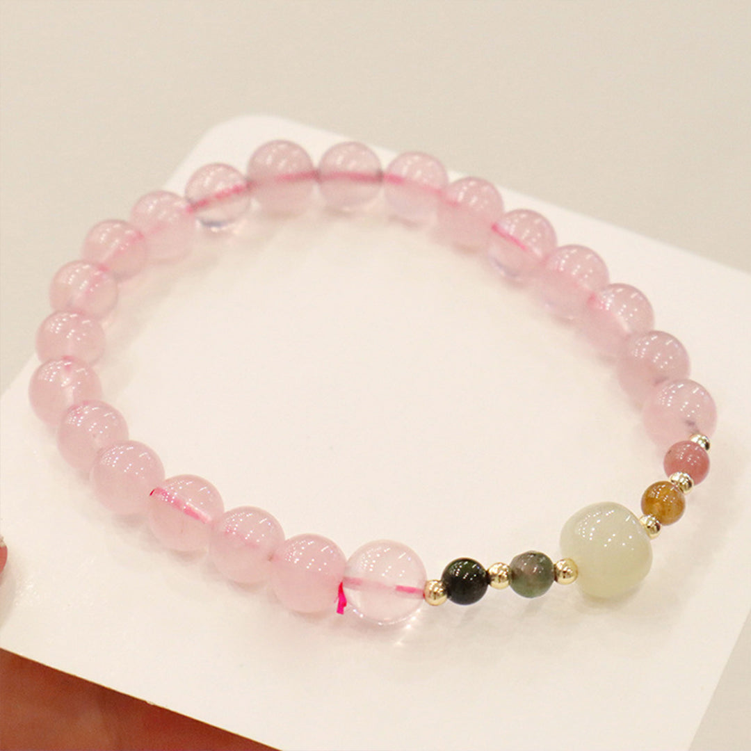 Natural pink crystal bracelet