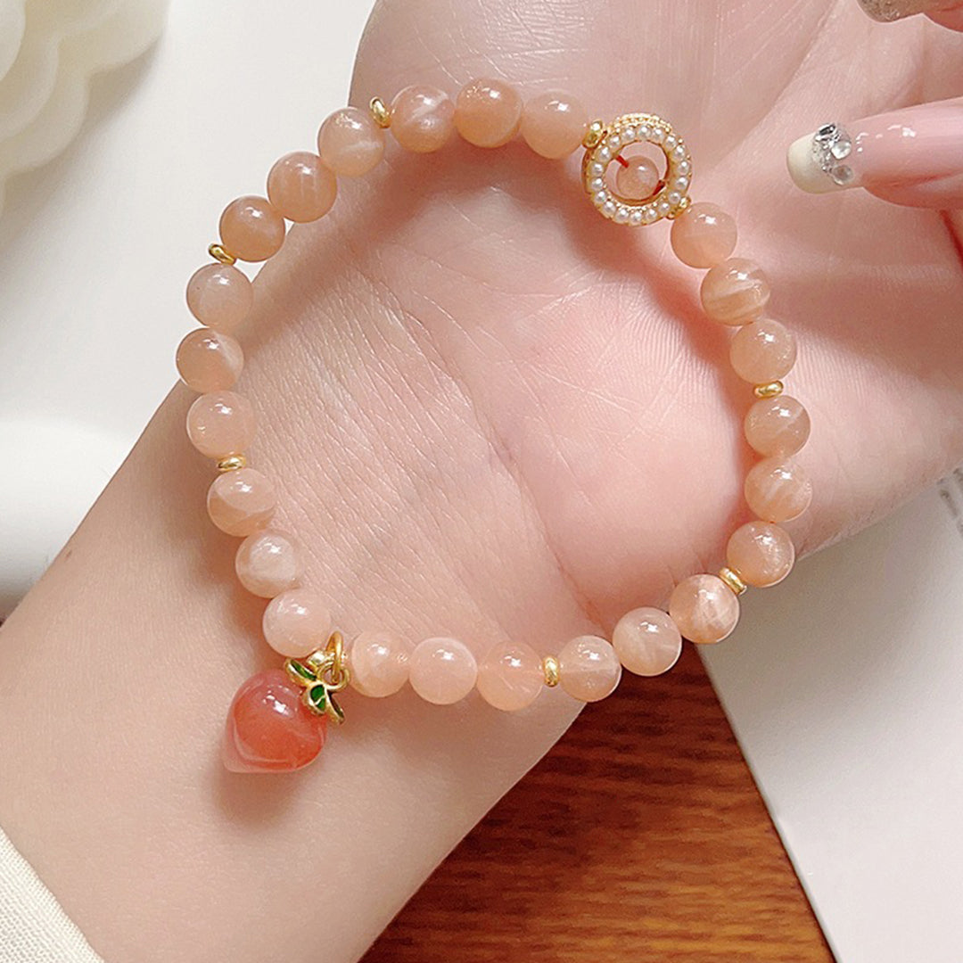 Natural orange moonstone bracelet
