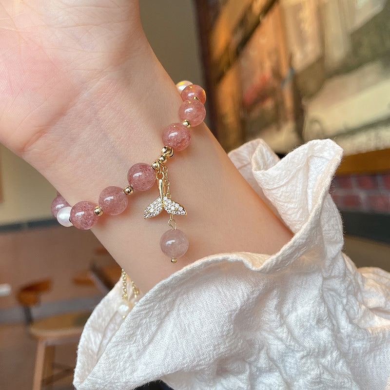 Strawberry Crystal Fishtail Bracelet