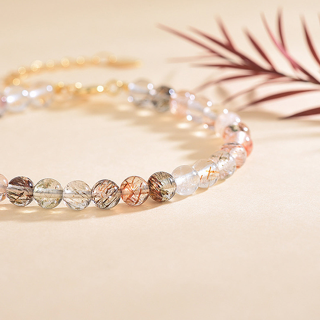 Natural black gold super seven crystal bracelet