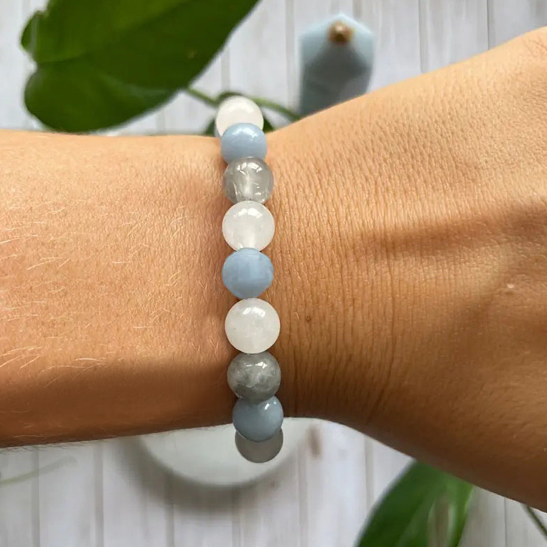 Aquamarine natural stone bracelet