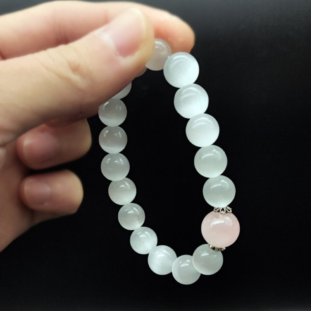 Natural pink crystal bracelet