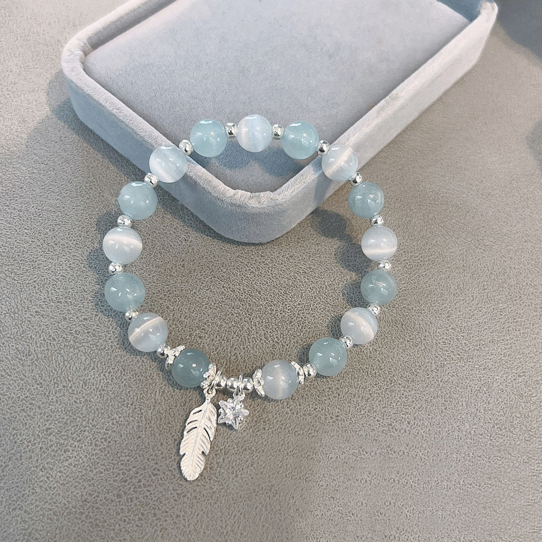 Natural aquamarine bracelet