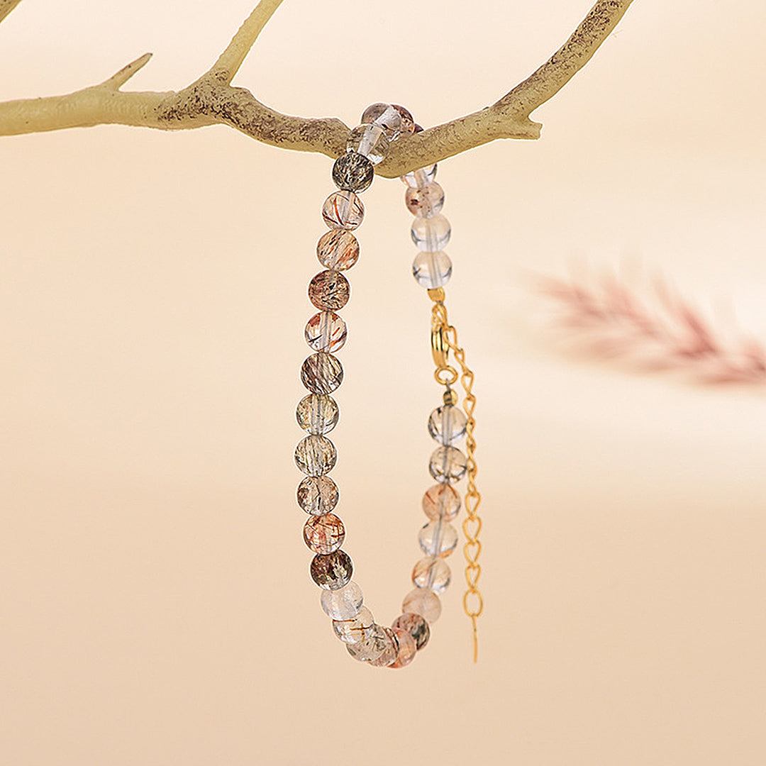 Natural black gold super seven crystal bracelet