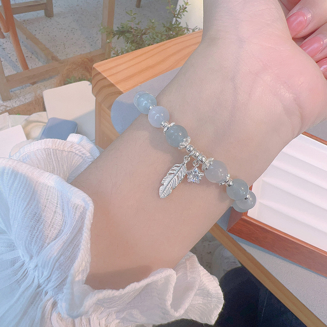 Natural aquamarine bracelet