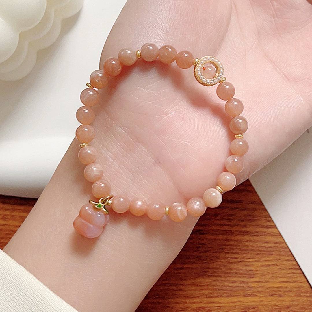 Natural orange moonstone bracelet