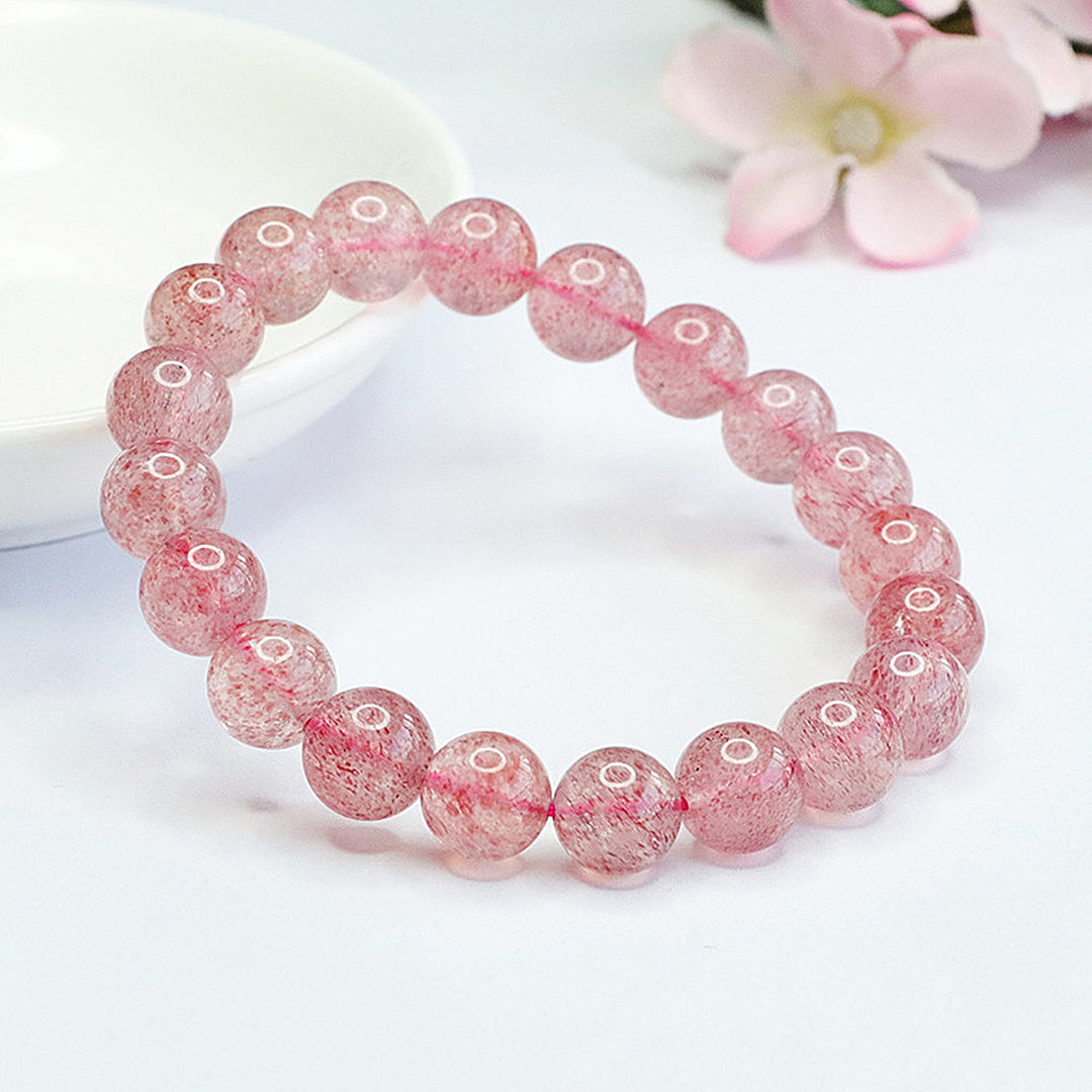 Natural strawberry crystal bracelet