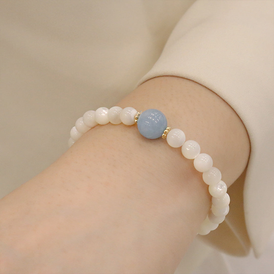Natural white mother-of-pearl bracelet