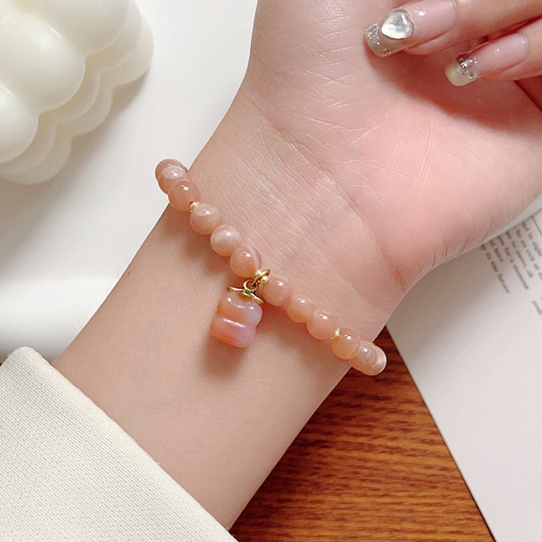 Natural orange moonstone bracelet