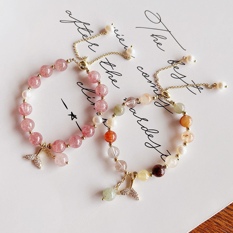 Strawberry Crystal Fishtail Bracelet