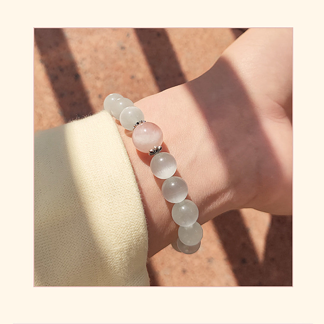 Natural pink crystal bracelet