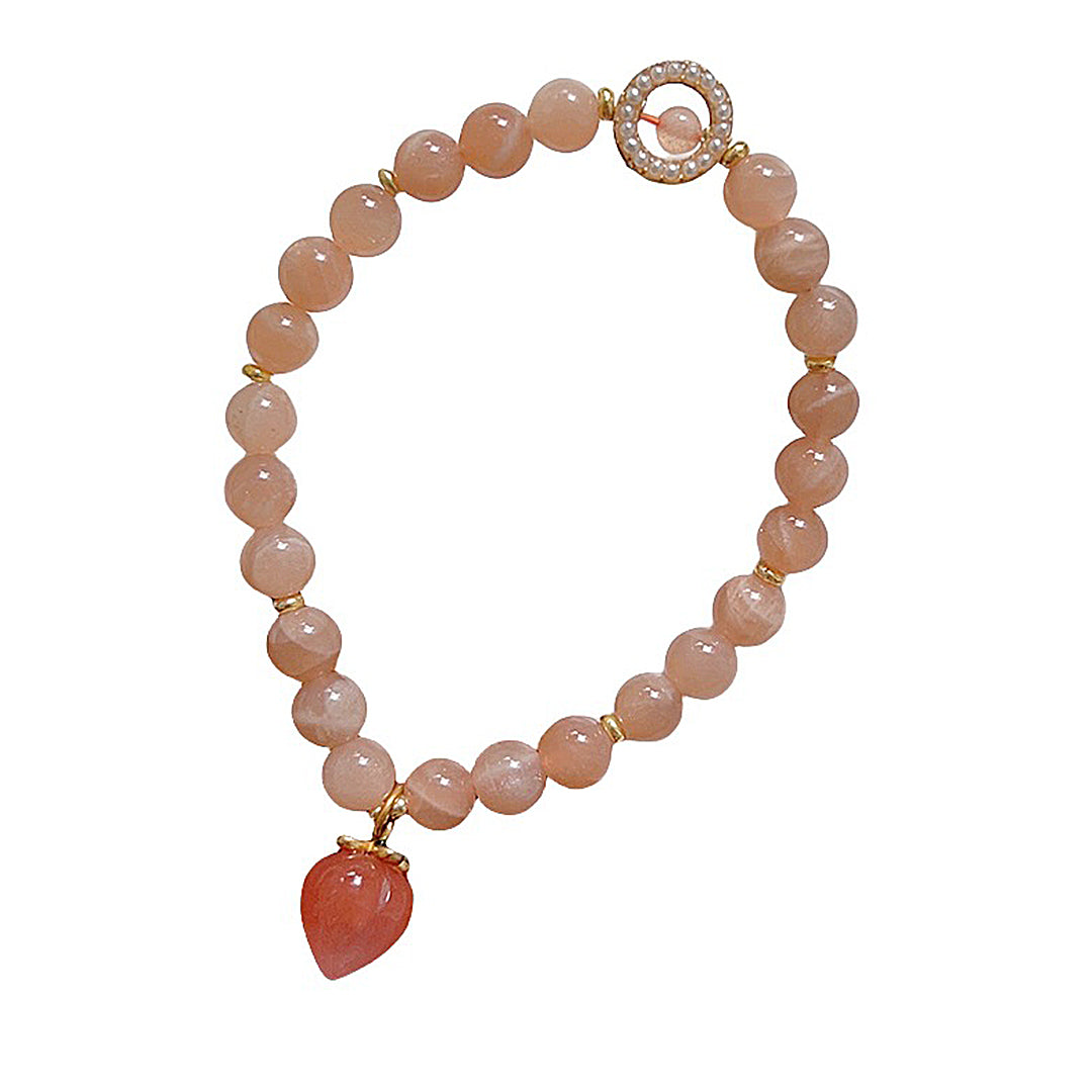 Natural orange moonstone bracelet