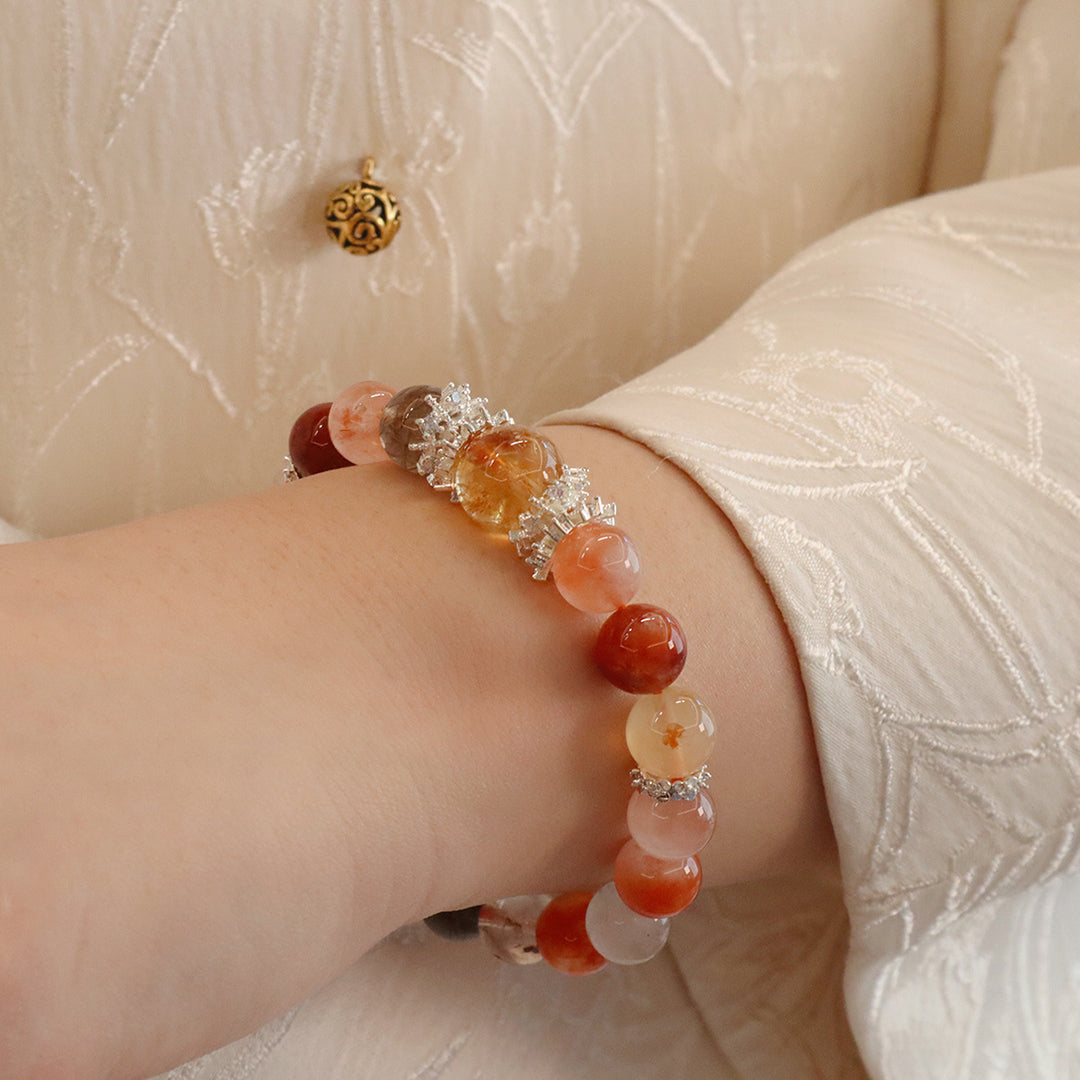 Natural red crystal bracelet
