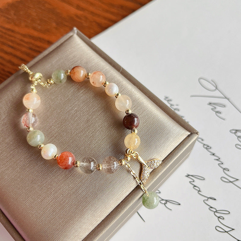 Strawberry Crystal Fishtail Bracelet