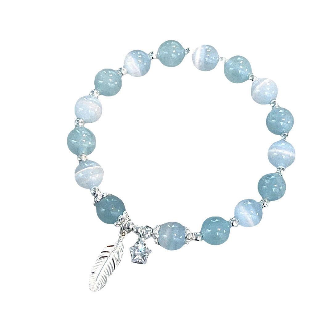Natural aquamarine bracelet