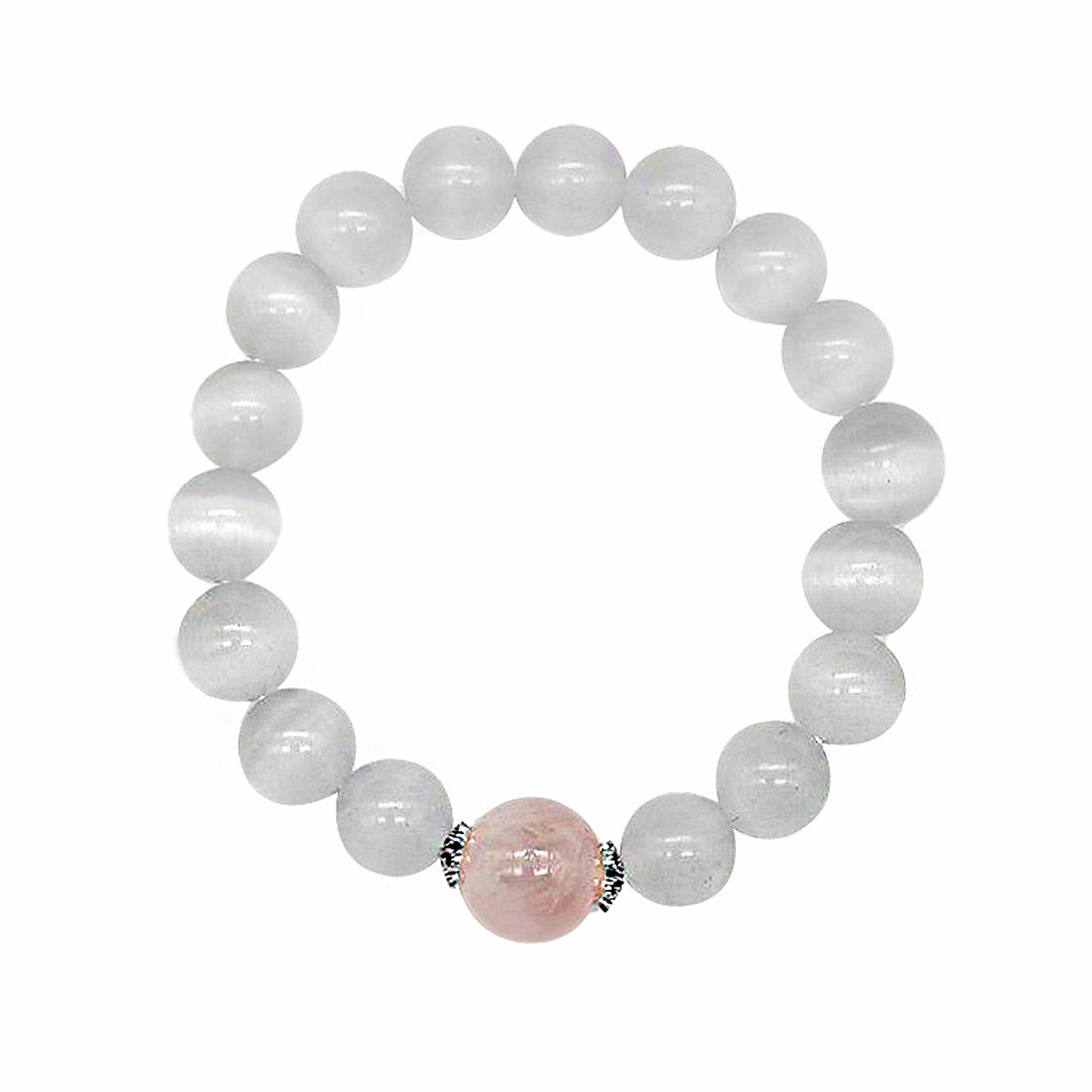 Natural pink crystal bracelet