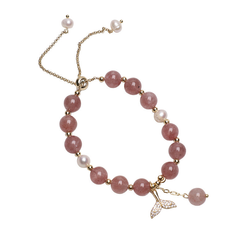 Strawberry Crystal Fishtail Bracelet