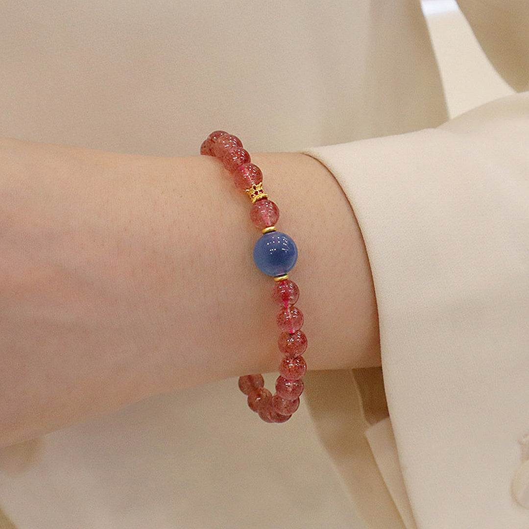 Natural strawberry crystal bracelet