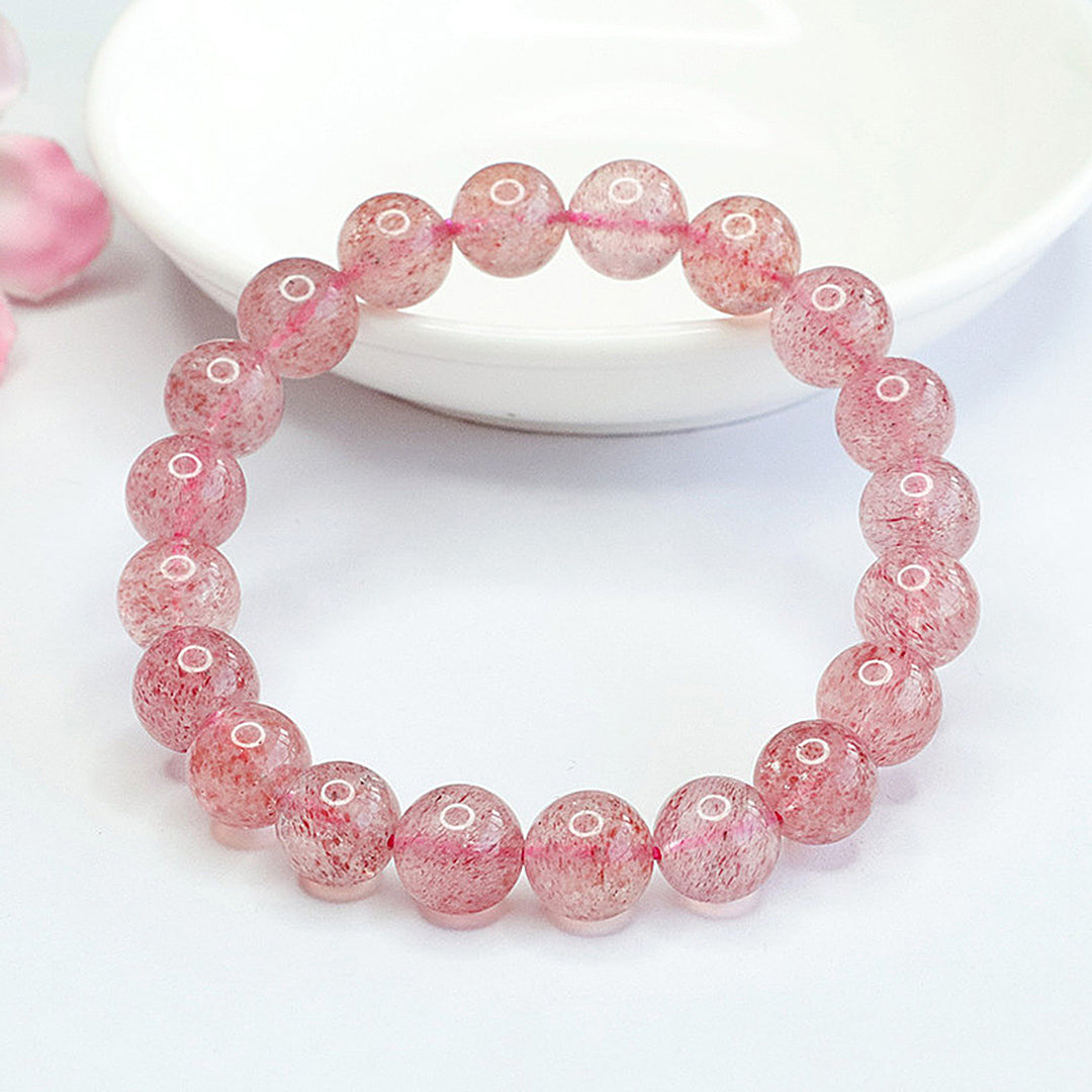Natural strawberry crystal bracelet
