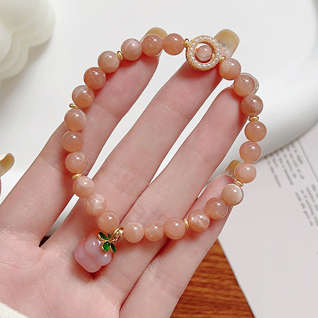 Natural orange moonstone bracelet