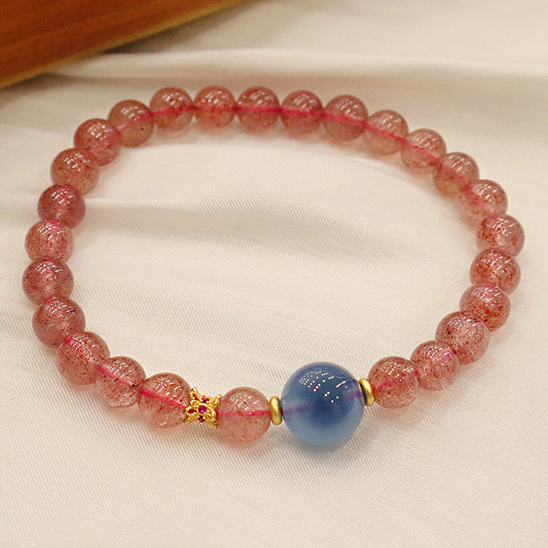 Natural strawberry crystal bracelet