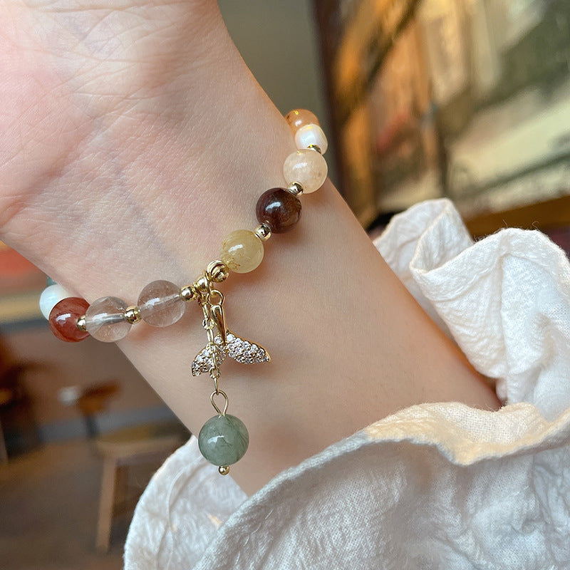 Strawberry Crystal Fishtail Bracelet