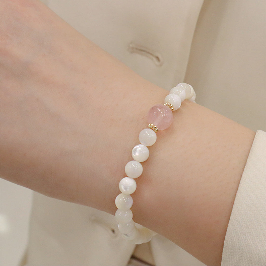 Natural white mother-of-pearl bracelet