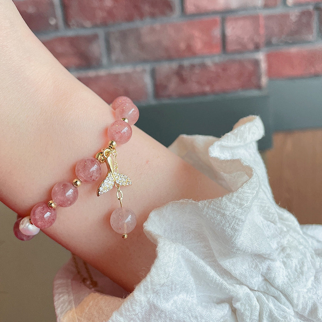 Strawberry Crystal Fishtail Bracelet