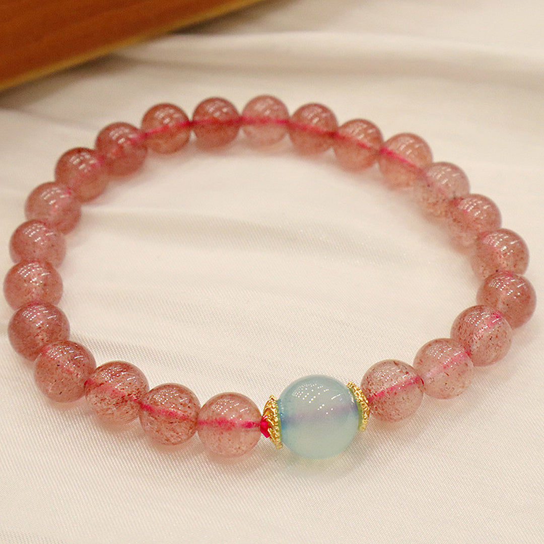 Natural strawberry crystal bracelet