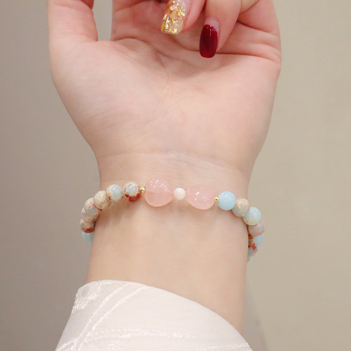 Natural strawberry crystal bracelet