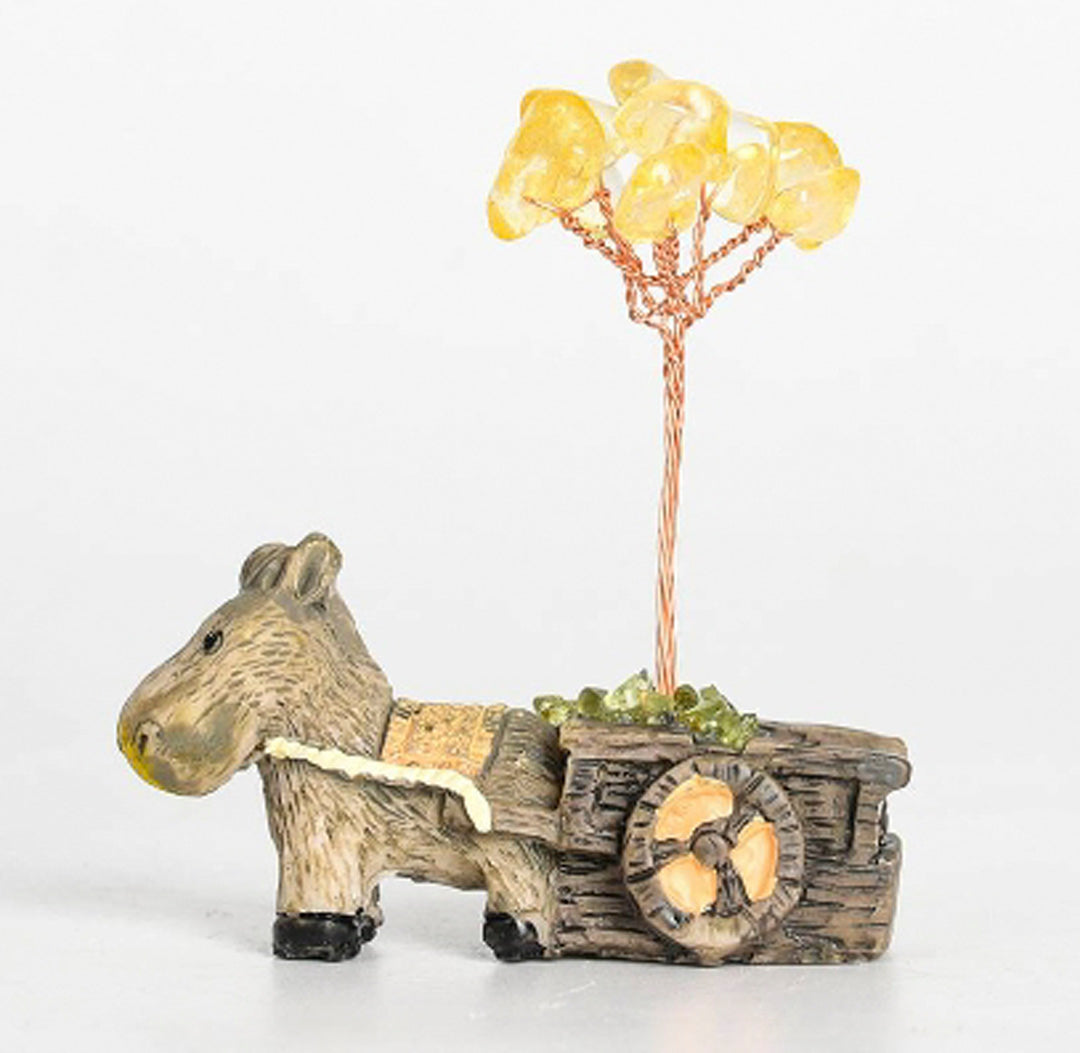 Little donkey cart crystal tree ornament