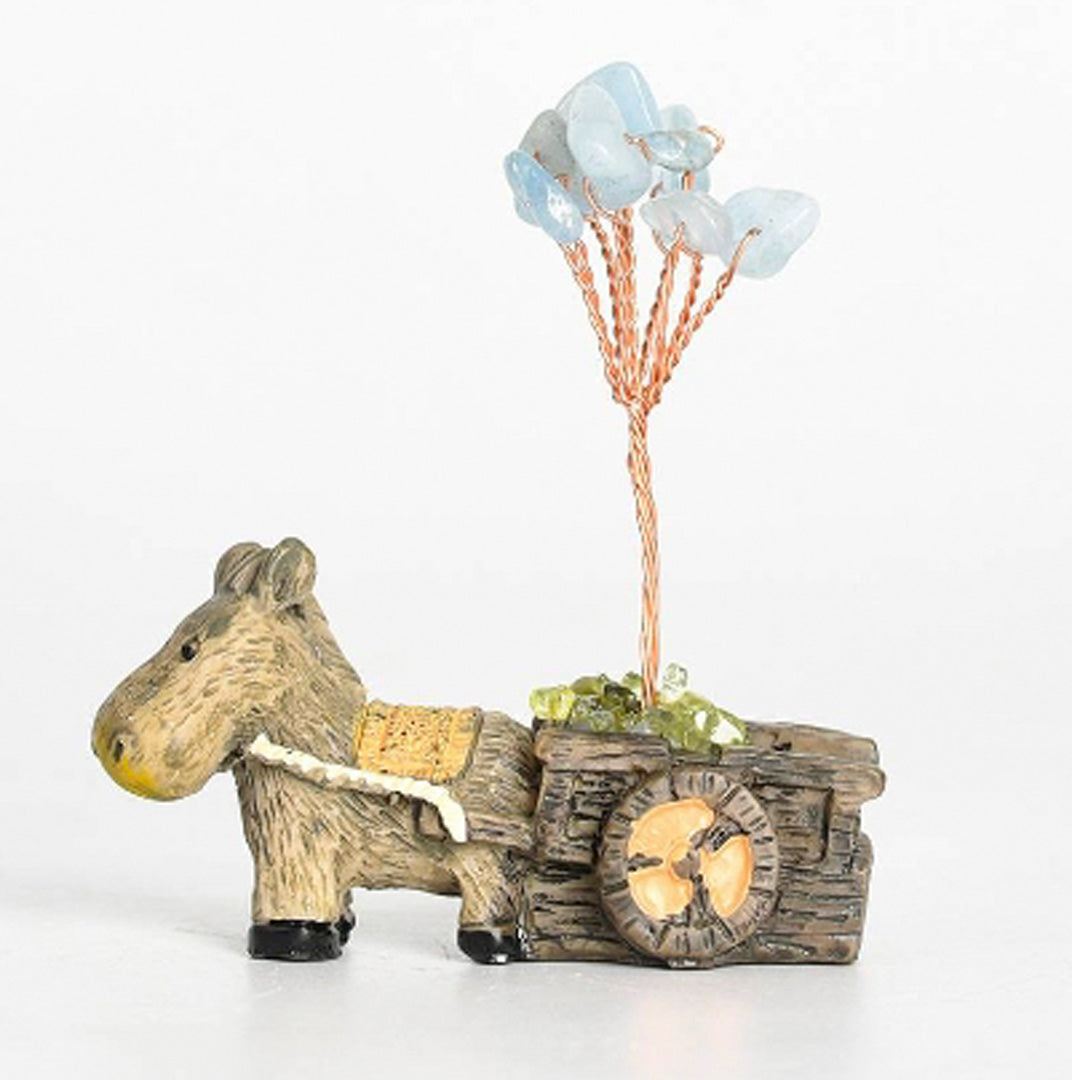 Little donkey cart crystal tree ornament