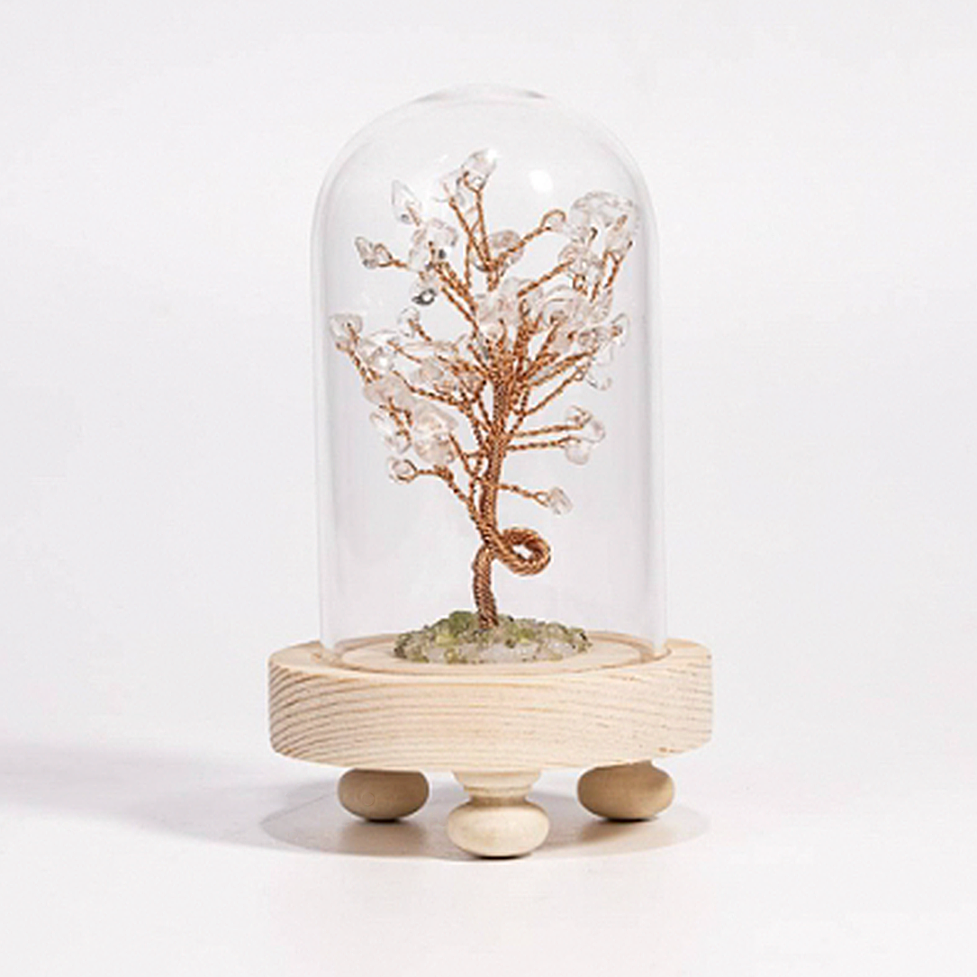 Peridot lawn crystal tree ornaments