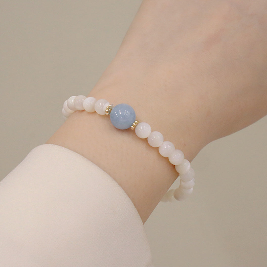 Natural white mother-of-pearl bracelet