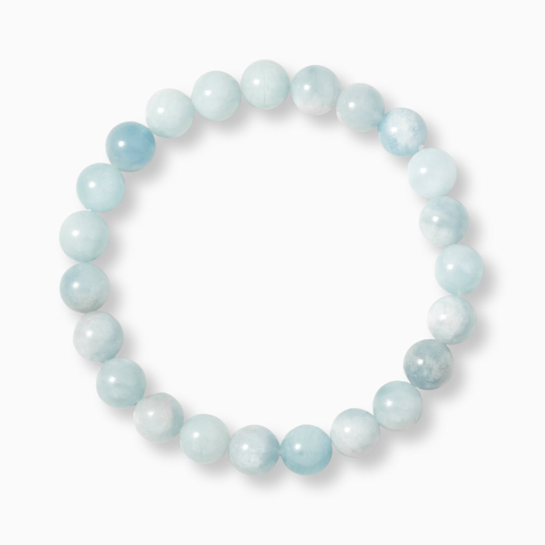 Aquamarine Gemstone Beaded Bracelet