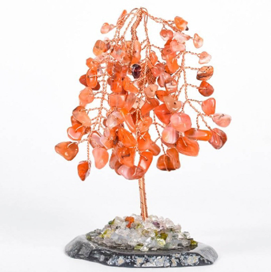 Willow agate base crystal tree ornament