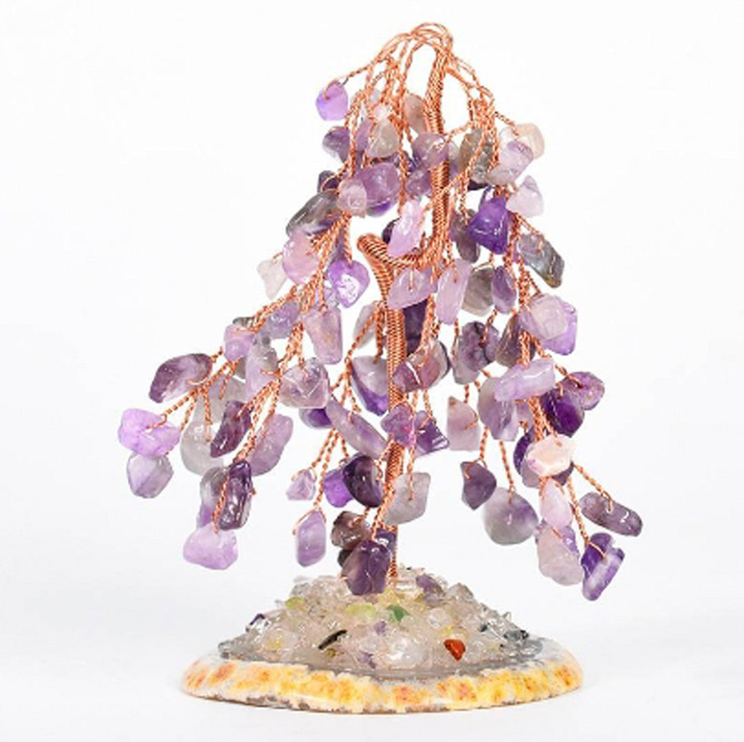 Willow agate base crystal tree ornament