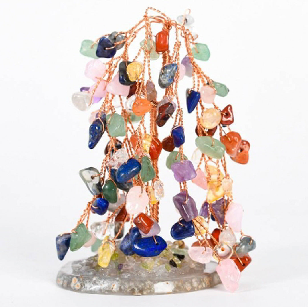 Willow agate base crystal tree ornament