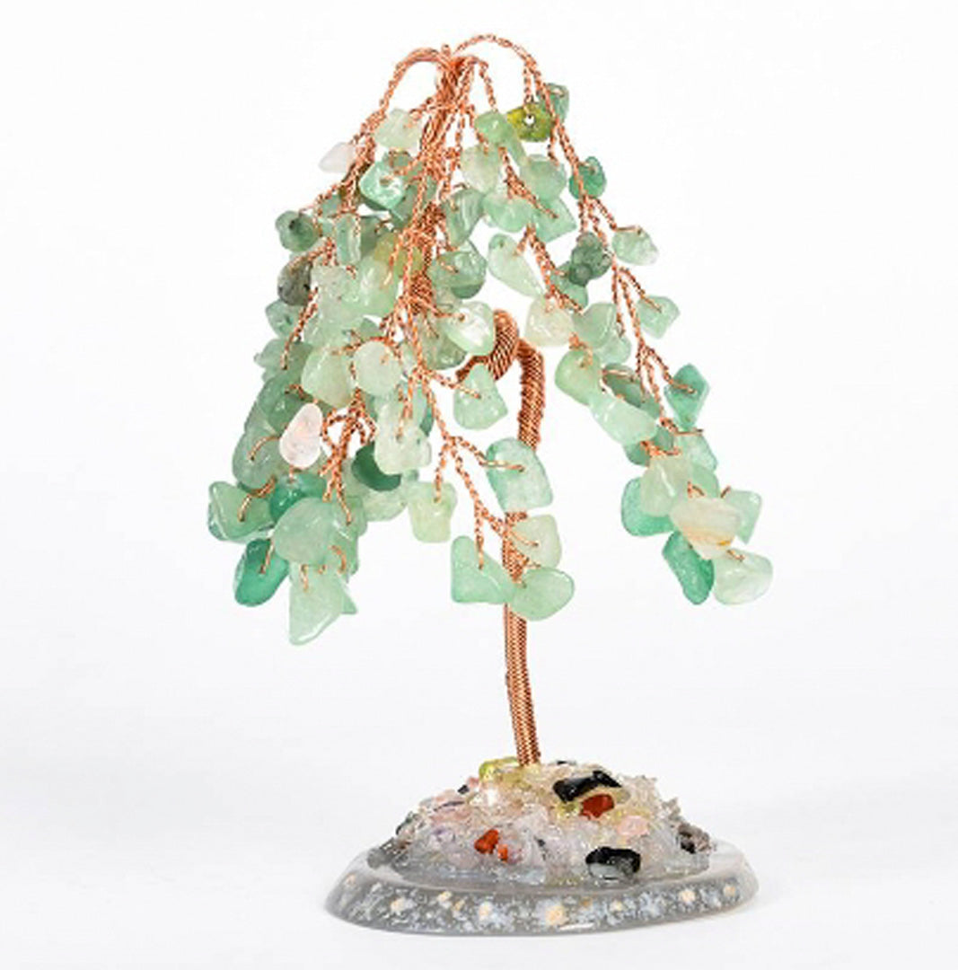 Willow agate base crystal tree ornament