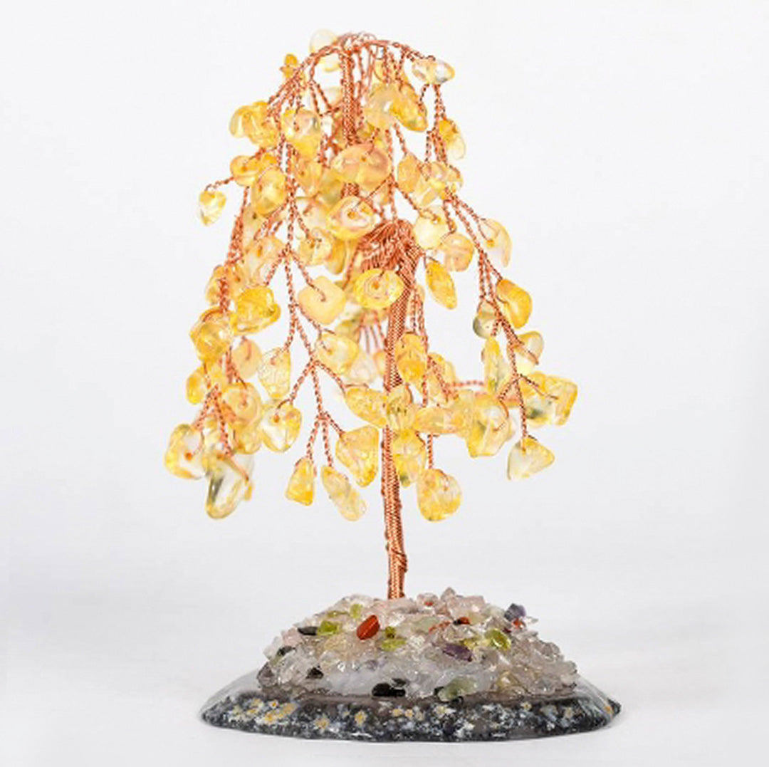 Willow agate base crystal tree ornament