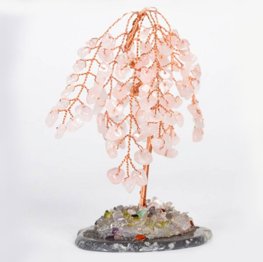 Willow agate base crystal tree ornament