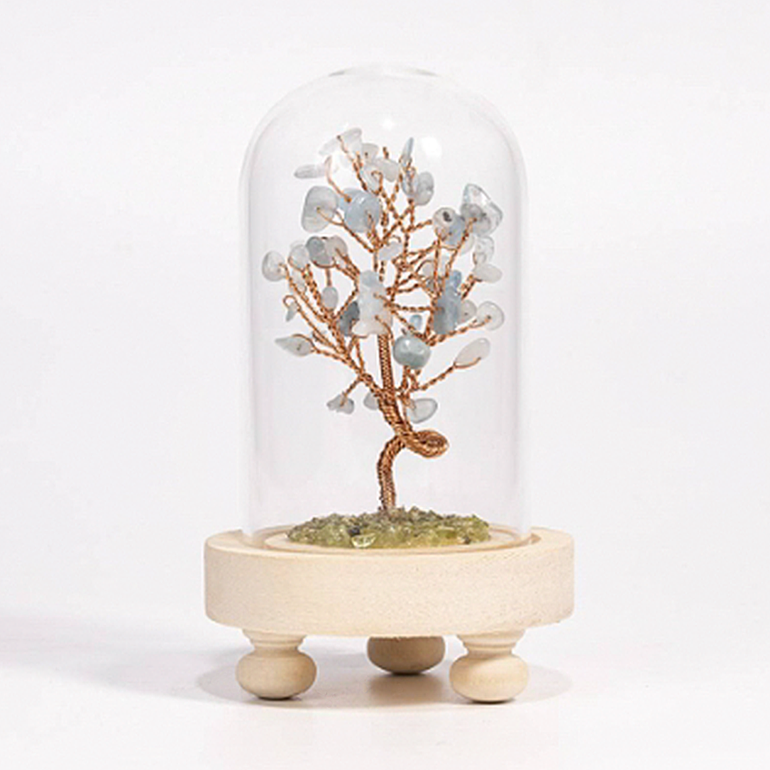 Peridot lawn crystal tree ornaments