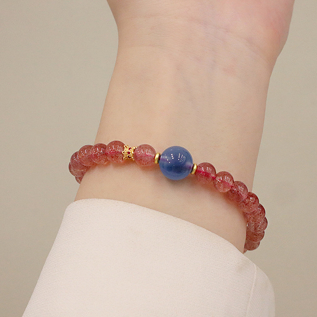 Natural strawberry crystal bracelet