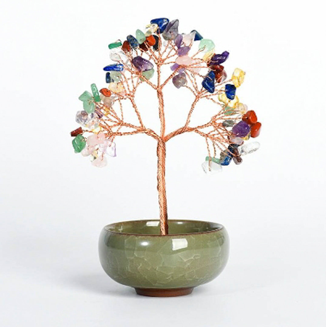 Colorful small bowl shaped crystal tree ornaments
