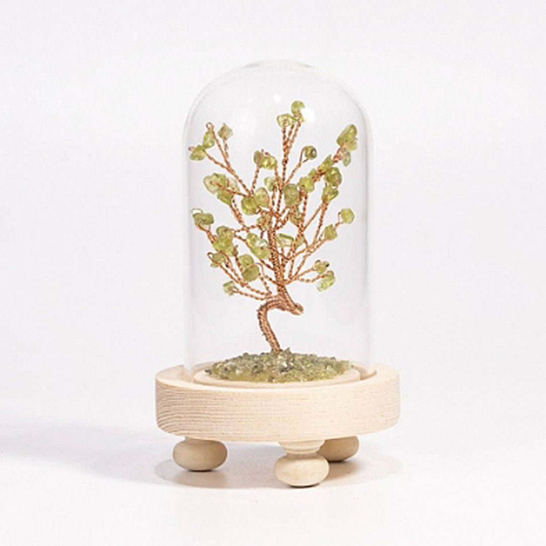 Peridot lawn crystal tree ornaments