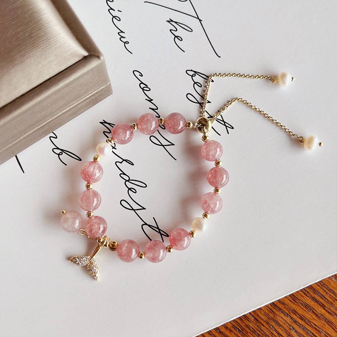 Strawberry Crystal Fishtail Bracelet