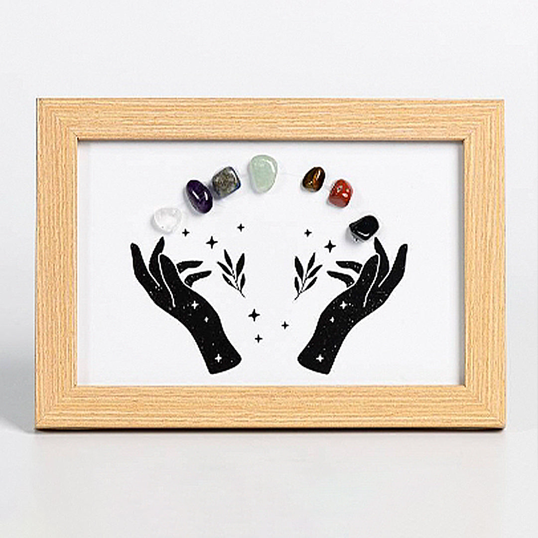 Crystal Stone Photo Frame Of Seven Chakras On Both Hands