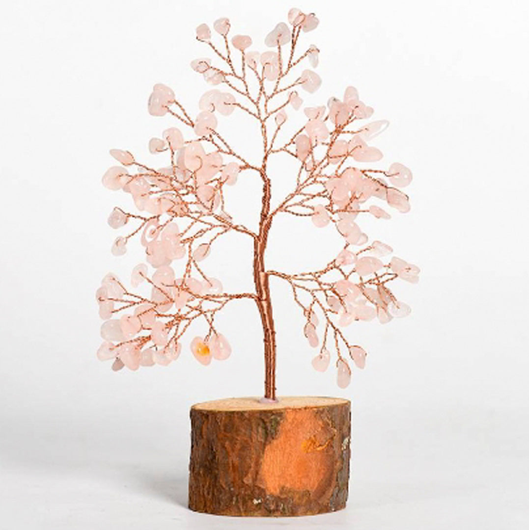 Solid wood base crystal tree ornaments